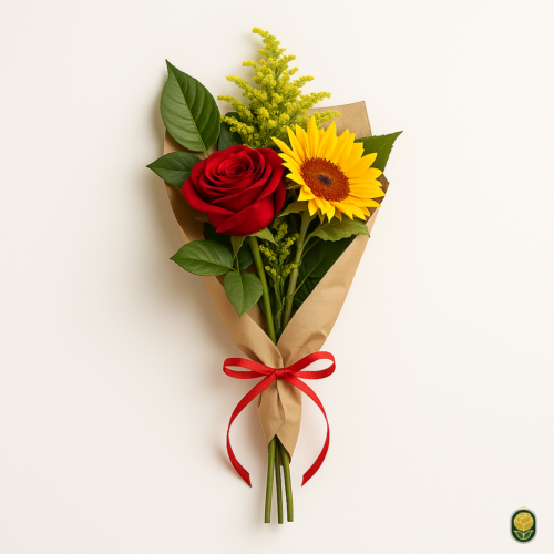 Rosa com Girassol